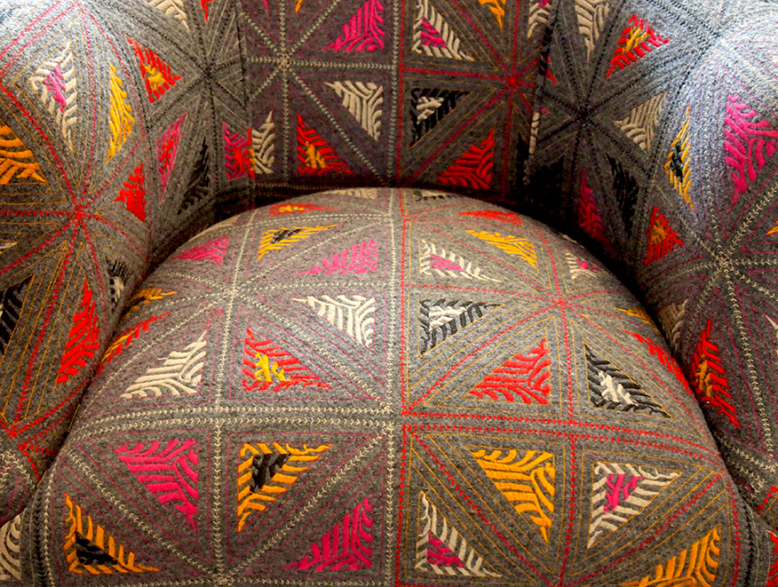 Folklore fabric by Kit Kemp for Christopher Farr Cloth (chair courtesy of Firmdale Hotels)